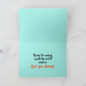  Coral Turquoise Moederdag Kaart (Binnen)