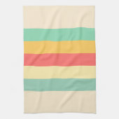 Coral Turquoise Yellow Beige Stripes Theedoek (Verticaal)