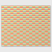 Coral Turquoise Yellow Butter Stripes Cadeaupapier (Vlak)