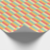 Coral Turquoise Yellow Butter Stripes Cadeaupapier (Hoek)