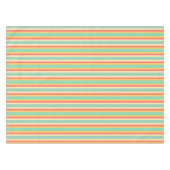 Coral Turquoise Yellow Stripes Tafelkleed (Voorkant (Horizontaal))