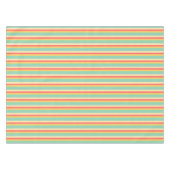 Coral Turquoise Yellow Stripes Tafelkleed (Voorkant (Horizontaal))