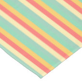 Coral Turquoise Yellow Stripes Tafelkleed (Gekanteld)