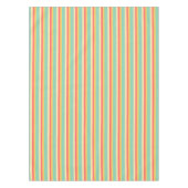 Coral Turquoise Yellow Stripes Tafelkleed (Voorkant)