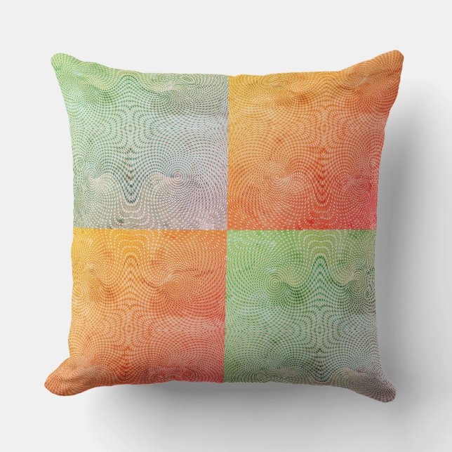 Coral Twirl Grunge Patina Kussen (Voorkant)