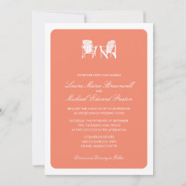 Coral Two Adirondack Beach Chairs Wedding Kaart