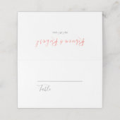 Coral Typography Wedding Plaatskaartje (Buitenkant ongevouwen)