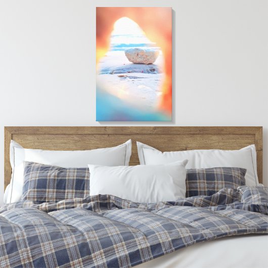 Coral Uitzicht Beach Canvas Afdrukken (Insitu (Slaapkamer))
