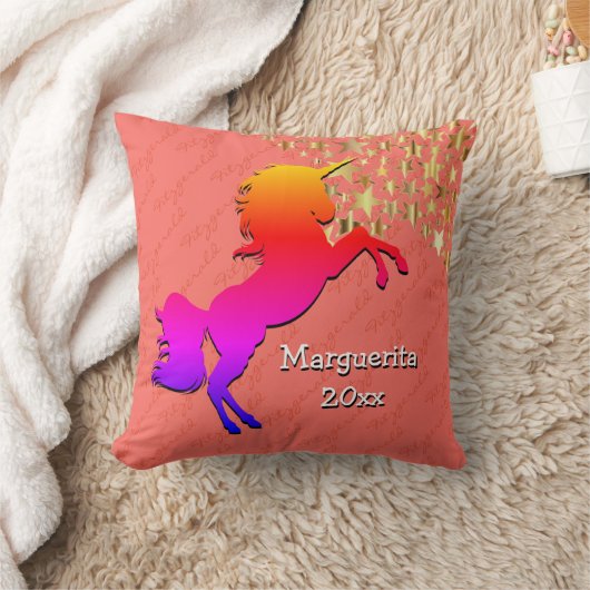 Coral UNICORN Persoonlijke Keepomwille Kussen (Deken)