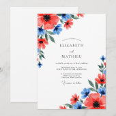 Coral Vibrant Spring Wedding Kaart (Voorkant / Achterkant)