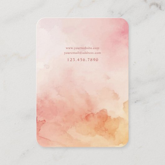 Coral Waterverf Custom Jewelry Display Kaart Visitekaartje (Achterkant)