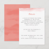 Coral Waterverf Dip Wedding Informatiekaartje (Voorkant / Achterkant)