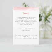 Coral Waterverf Dip Wedding Informatiekaartje (Staand voorkant)