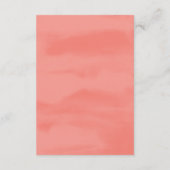 Coral Waterverf Dip Wedding Informatiekaartje (Achterkant)