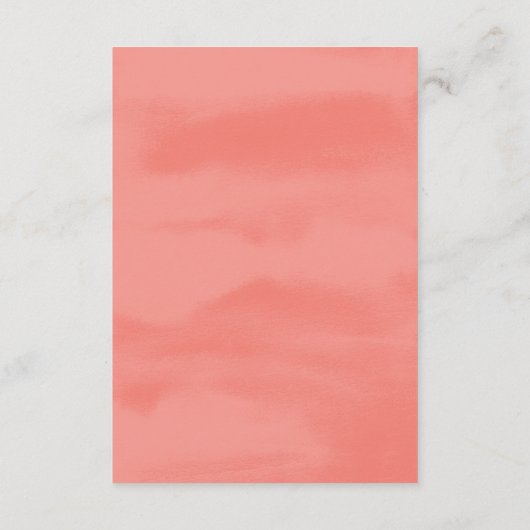 Coral Waterverf Dip Wedding Informatiekaartje (Achterkant)