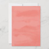 Coral Waterverf Dip Wedding Kaart (Achterkant)