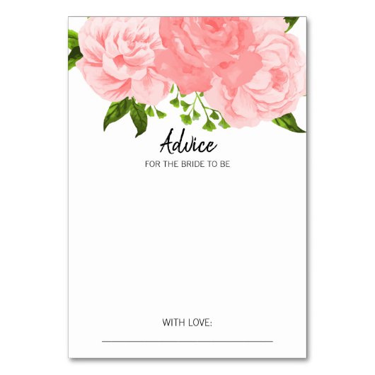 Coral Waterverf Floral Vrijgezellenfeest Advice Ca Kaart (Voorkant)