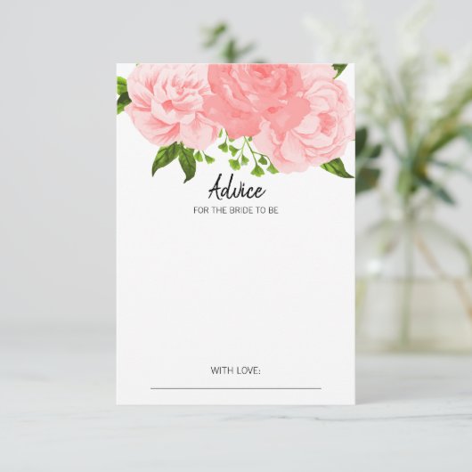 Coral Waterverf Floral Vrijgezellenfeest Advice Ca Kaart (Staand voorkant)