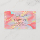 Coral Waterverf Gold Glitter Visitekaartje (Achterkant)