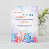 Coral Waterverf Prom-uitnodiging Kaart (Staand voorkant)