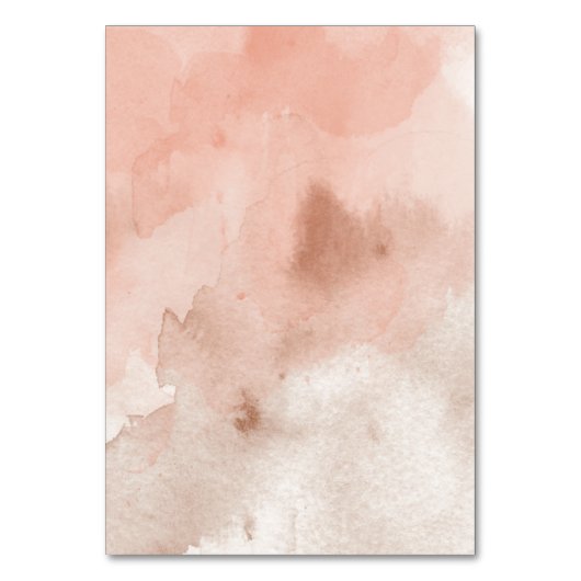 Coral Waterverf Table Number Sign Rustic Weddensch Kaart (Achterkant)