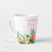 Coral Waterverf Tropical Floral Beach House Latte Mok (Linkerhoek)