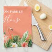 Coral Waterverf Tropical Floral Beach House Theedoek (Quarter Fold)