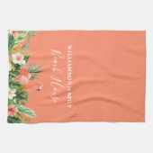 Coral Waterverf Tropical Floral Beach House Theedoek (Horizontaal)