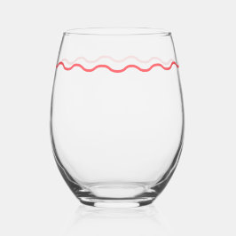 Coral Wavy Retro Wijnglas Zonder Voet