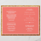 Coral Wedding Ceremony Program Elegant (Voorkant)