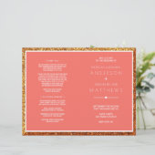 Coral Wedding Ceremony Program Elegant (Staand voorkant)