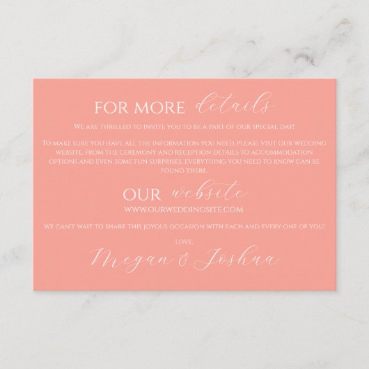 Coral Wedding Enclosure Kaart (Voorkant)