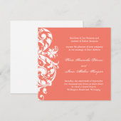Coral Wedding Invitation Kaart (Voorkant / Achterkant)