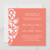 Coral Wedding Invitation Kaart (Voorkant)