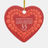 Coral Wedding Jubileum 35e hart ornament (Voorkant)