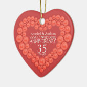 Coral Wedding Jubileum 35e hart ornament (Links)