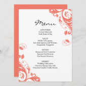 Coral Wedding Menu (Voorkant / Achterkant)