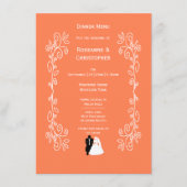 Coral Wedding Menu Bruid Groom Design (Voorkant)
