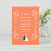 Coral Wedding Save The Date Kaart Bruidegom (Staand voorkant)