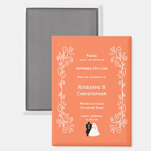 Coral Wedding Save The Date Magneet Bruid Bruidego