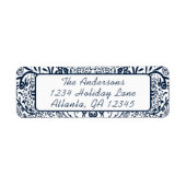 Coral Whimsical Love Bird Swirls Retouradres Etiket (Voorkant)