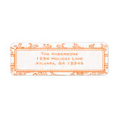 Coral Whimsical Love Bird Swirls Retouradres Etiket (Voorkant)