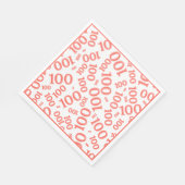 Coral/White 100 Random Number Pattern Servet (Hoek)