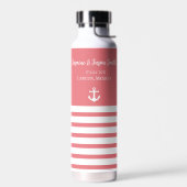 Coral White - Aangepaste bestemming bruiloft Waterfles (Links)