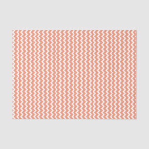 Coral White Chevron Patroonpapier Tissuepapier