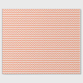 Coral White Chevron Pattern Wrapping Paper Cadeaupapier (Vlak)
