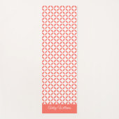 Coral White Circle Geometrische Patroonnaam Yogamat (Voorkant)