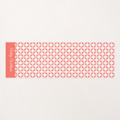 Coral White Circle Geometrische Patroonnaam Yogamat (Voorkant (horizontaal))