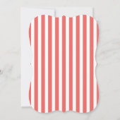 Coral White Grey Nautical Wedding Invitation Kaart (Achterkant)
