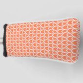 Coral White Hearts Pattern Golfheadcover (Voorkant)